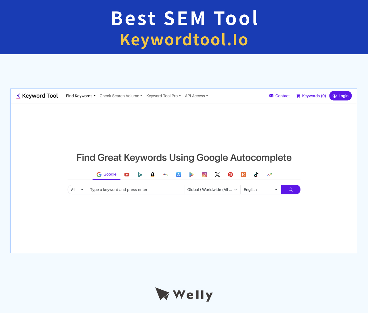 Best SEM Tool: KeywordTool.Io