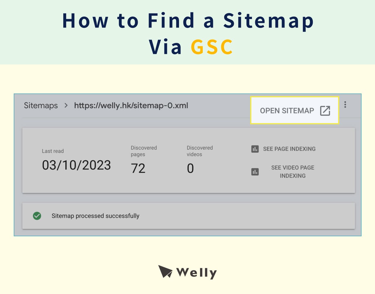 how to find a sitemap via GSC