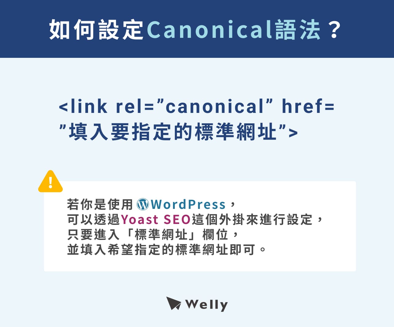 如何設定Canonical語法？ <link rel=”canonical” href=”填入要指定的標準網址”>