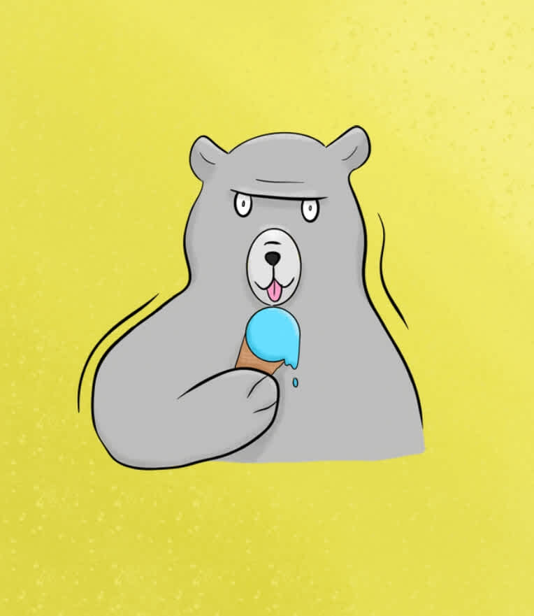 Polar bear eating ice cream