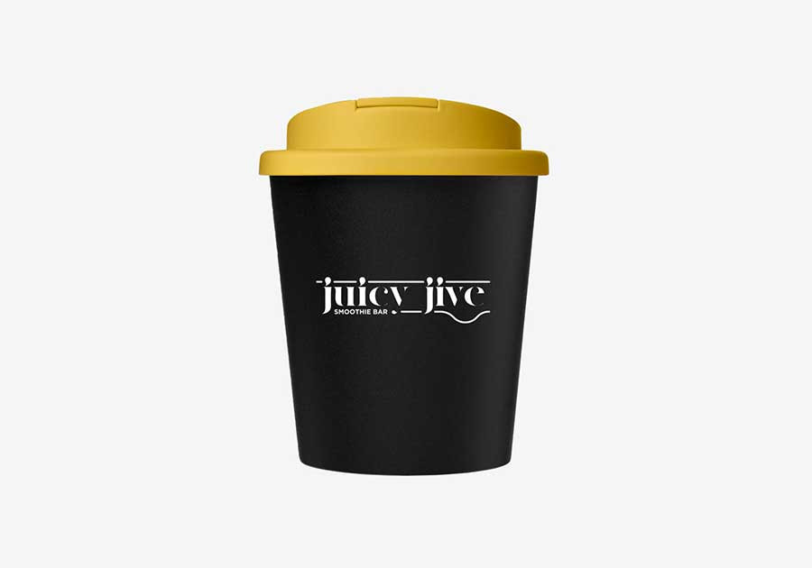 Vaso isotérmico reciclado 25 cl Americano® Espresso Eco negro amarillo