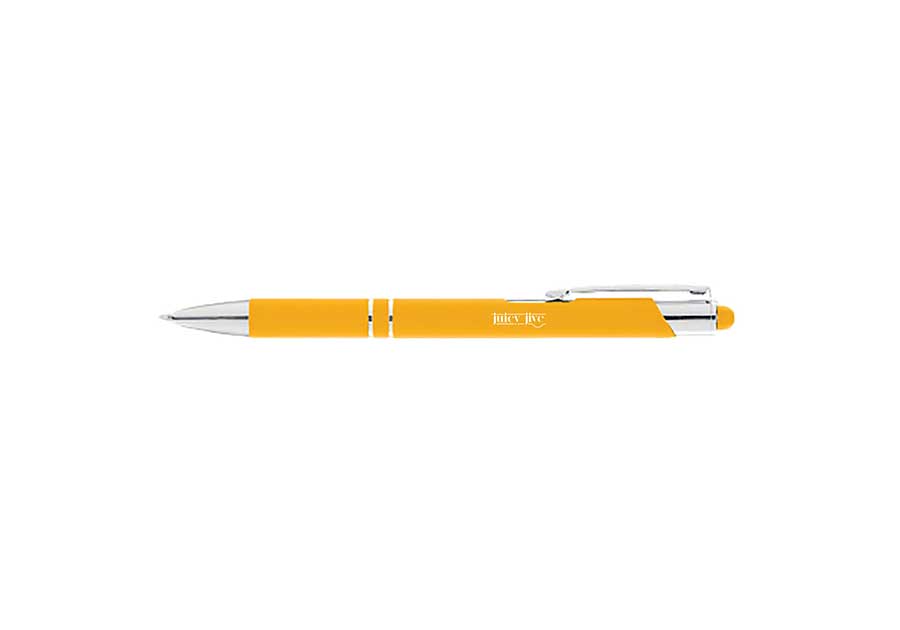 Stylo Crosby softy avec stylet au clip Jaune