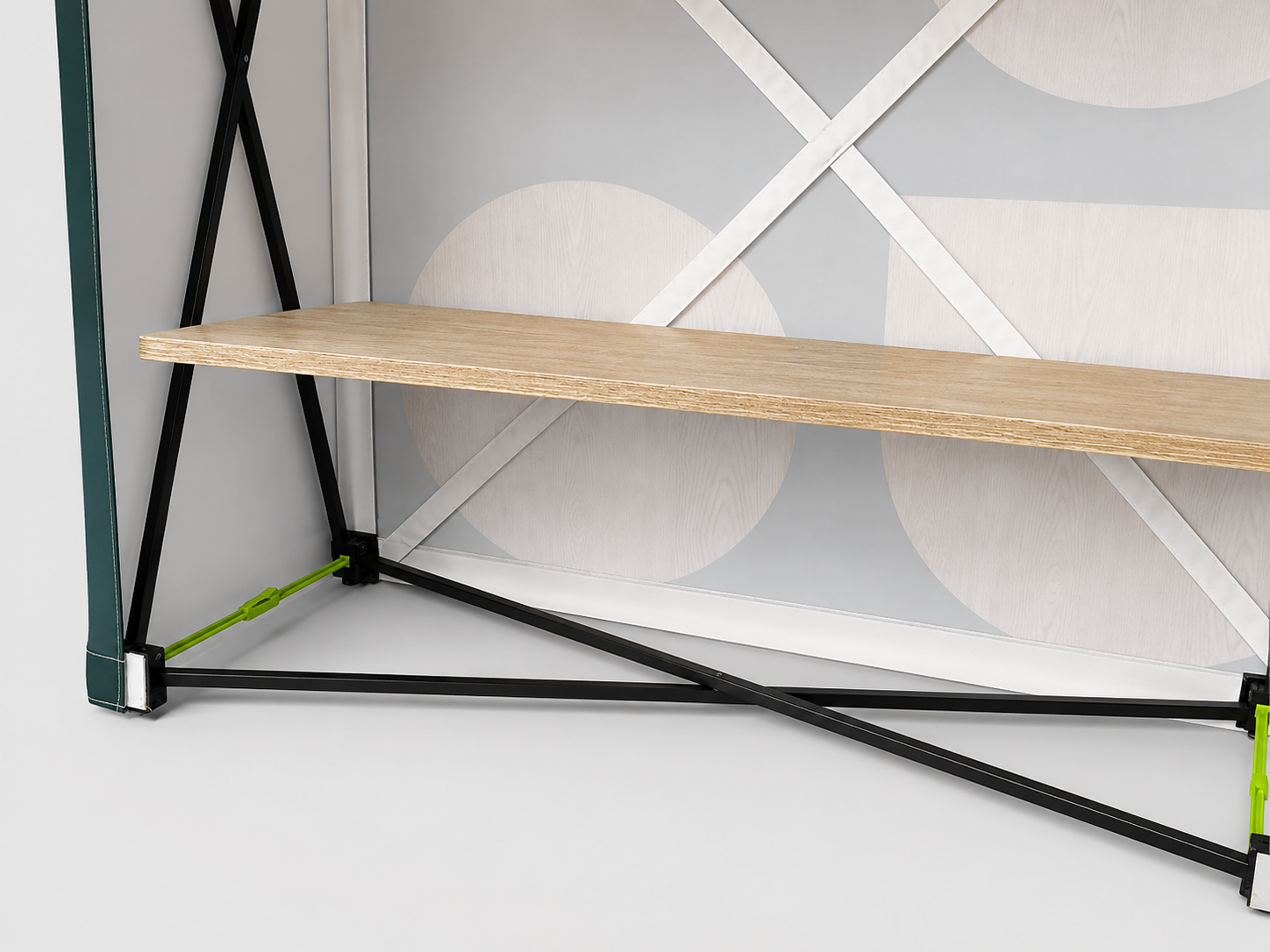 Comptoir tissu haut de gamme - Structure pliable en alu avec connecteurs clivables