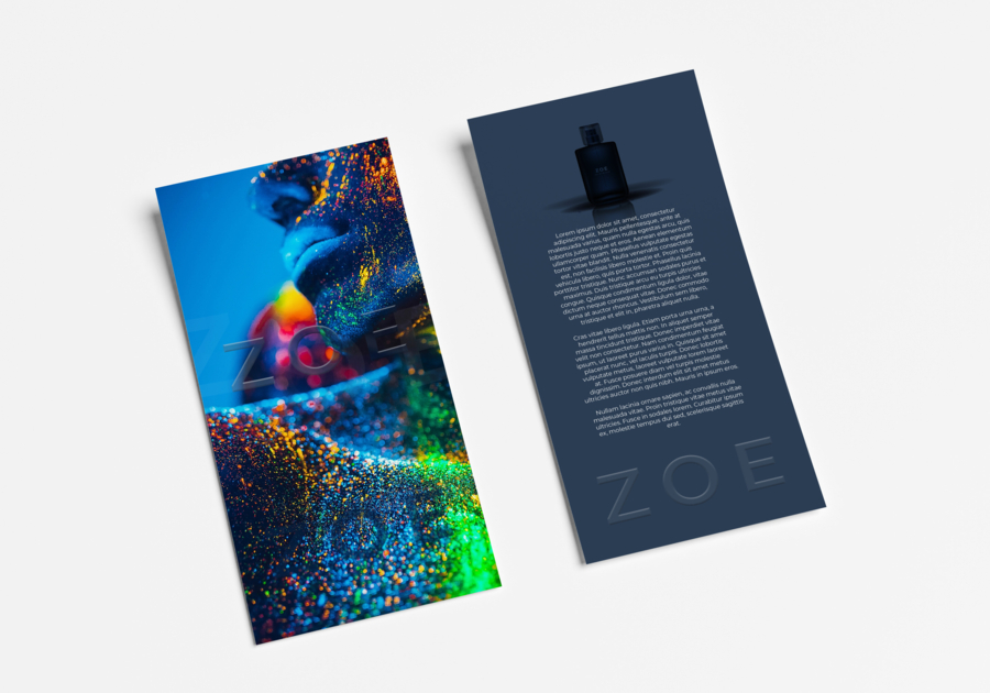 Tarjeta de invitación con acabados especiales y barniz 3D