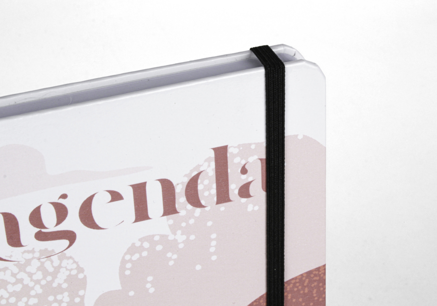 Agenda tapa dura - 11 x 28 cm - cierre elástico