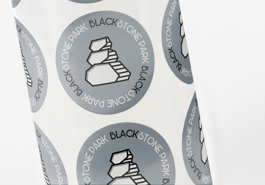 Pegatina en bobina manual Polipropileno blanco brillante permanente - Blackstone park