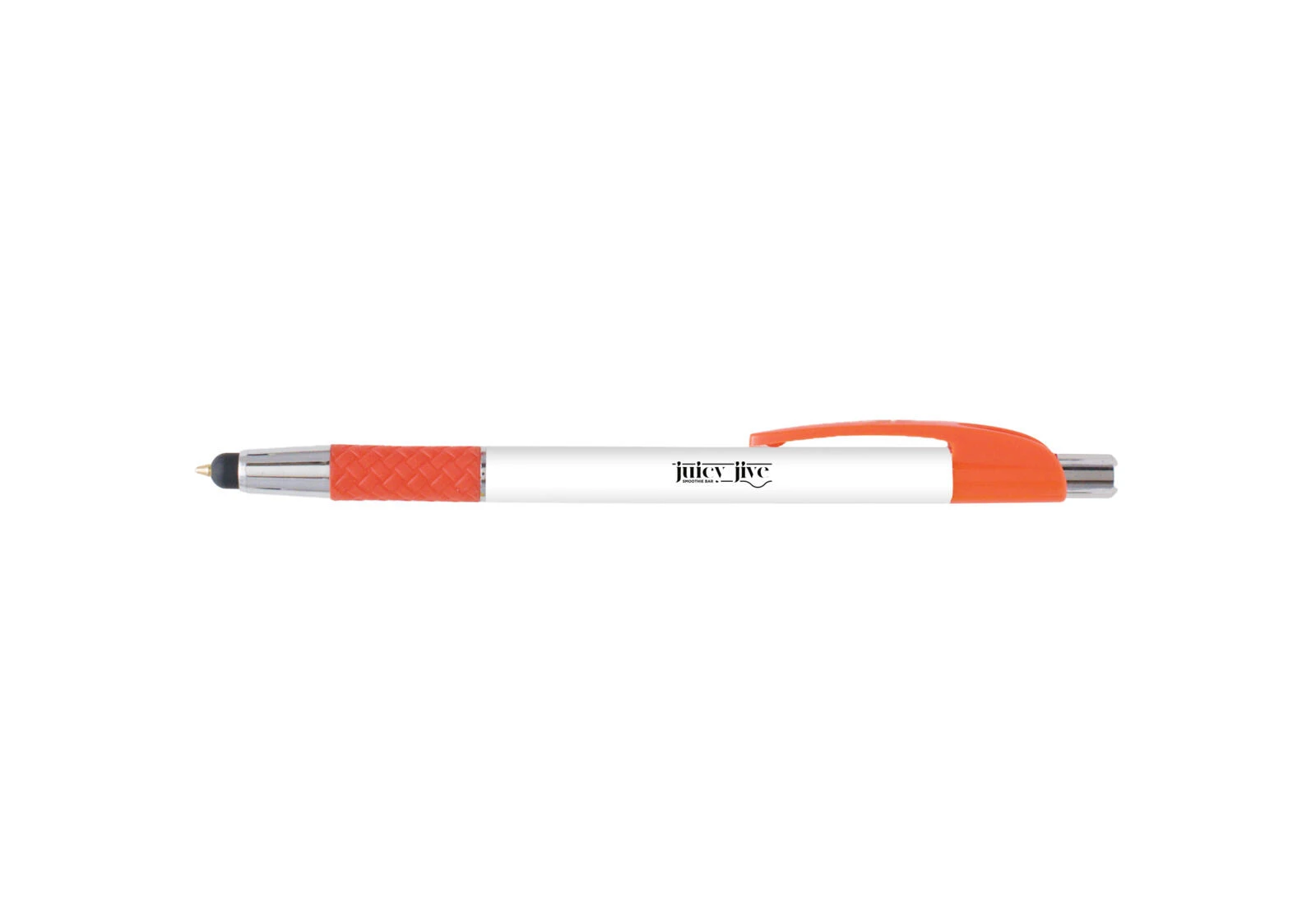 Stylo slim avec stylet Eli blanc orange