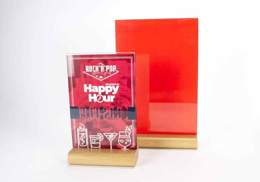 Expositor de mesa de madera tamaño A5 y A6