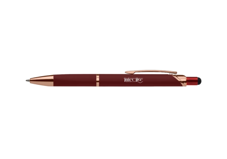 Stylo soft touch rosé-or avec stylet de Zenith rouge