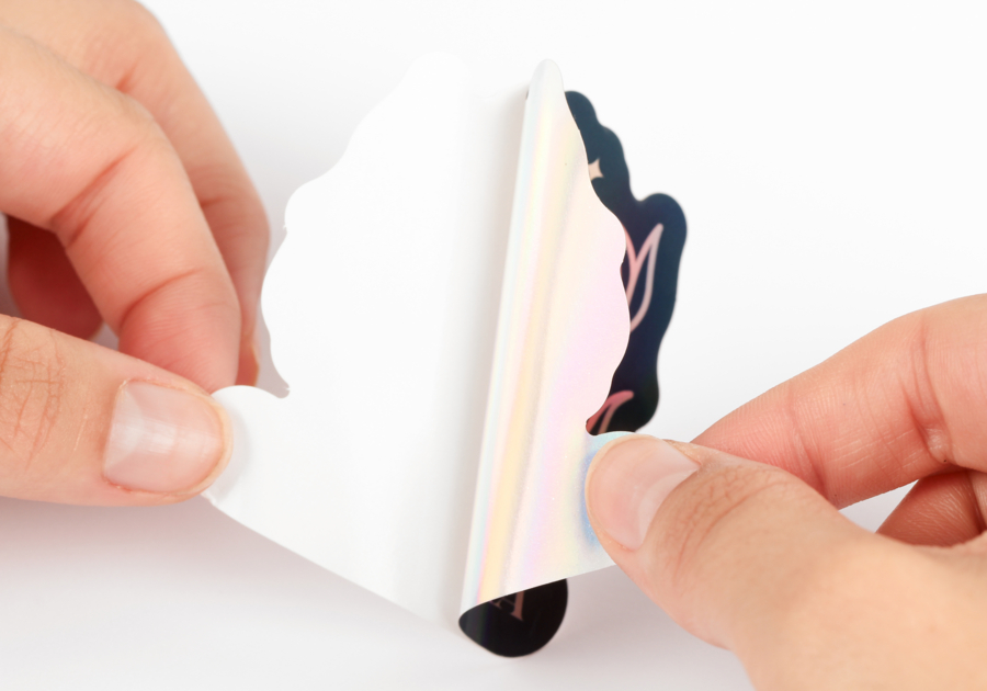 Pegatinas troqueladas a corte completo -  detalle pegamento