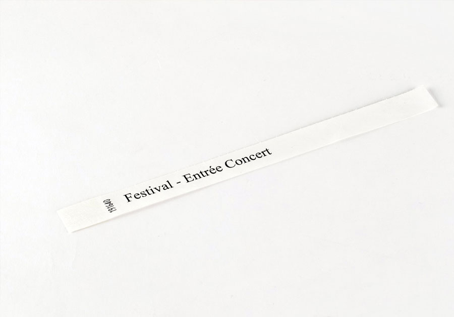 Bracelet de contrôle papier blanc