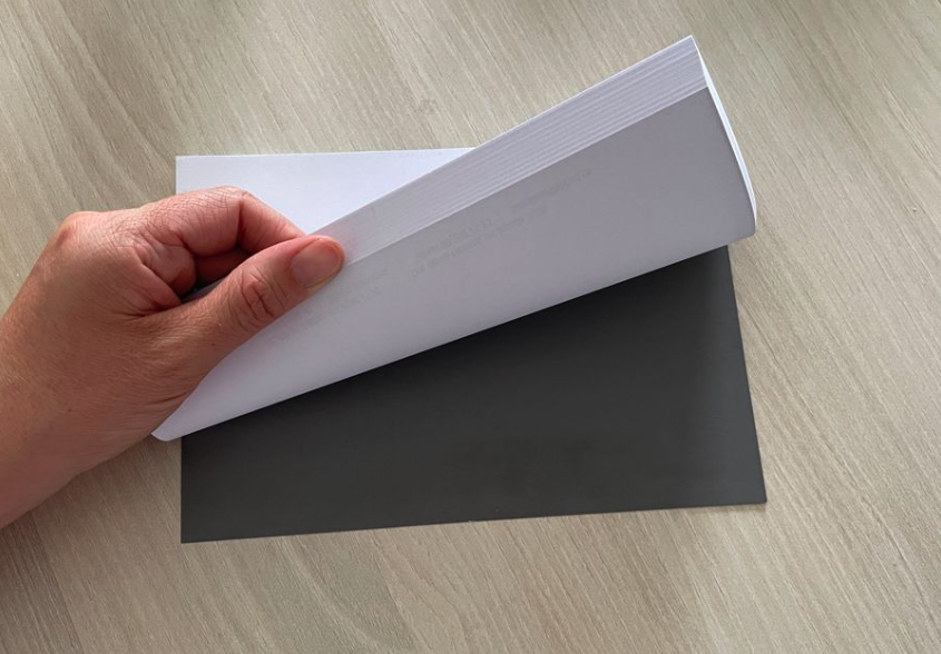 Parte posterior del bloc de papel estándar