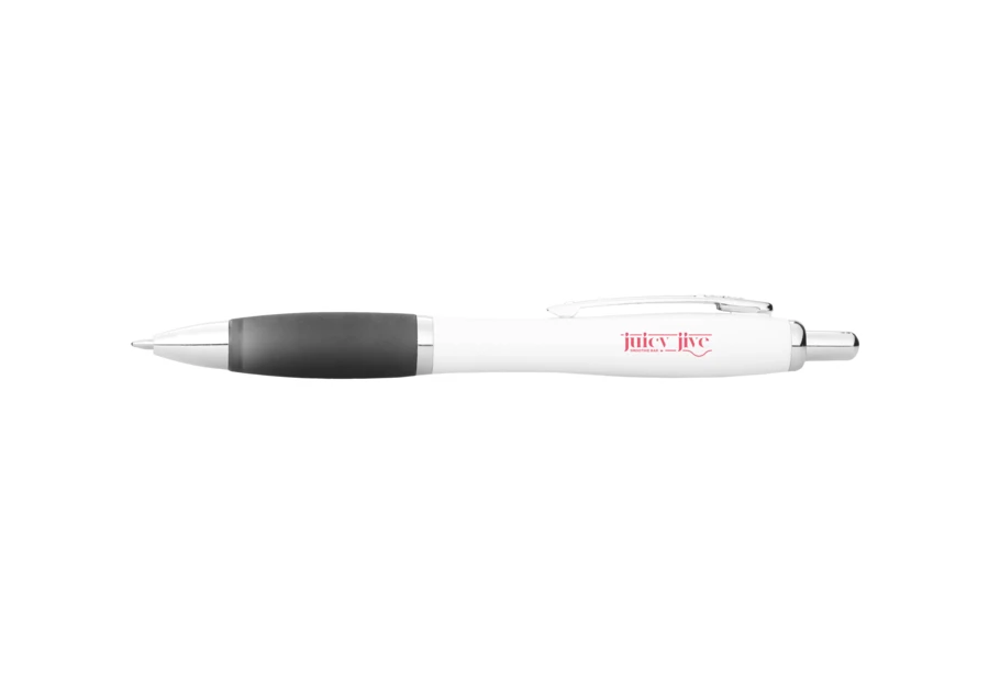 Stylo-bille Nash Blanc et grip coloré noir