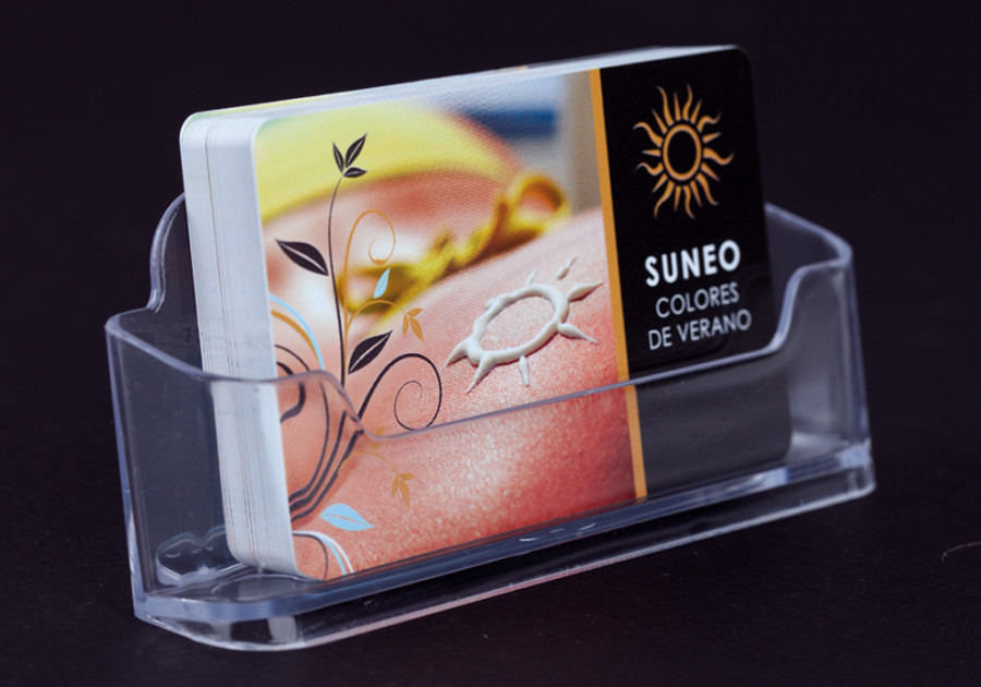 Expositor de Flyers transparente Frontón 47 x 97 mm