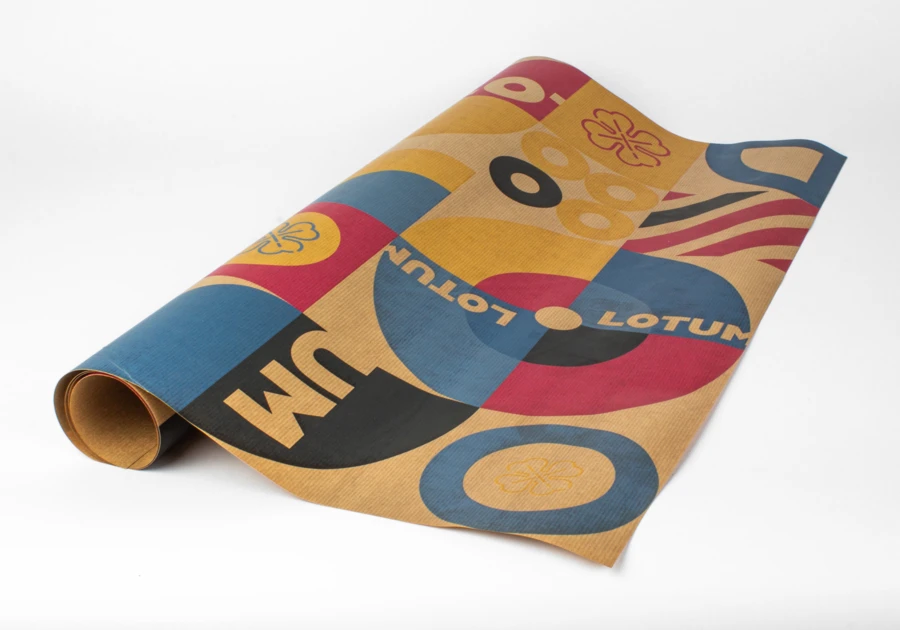 Papel regalo 90g kraft impresión cuatricromía