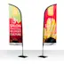 Drapeau plume double face ganse noire