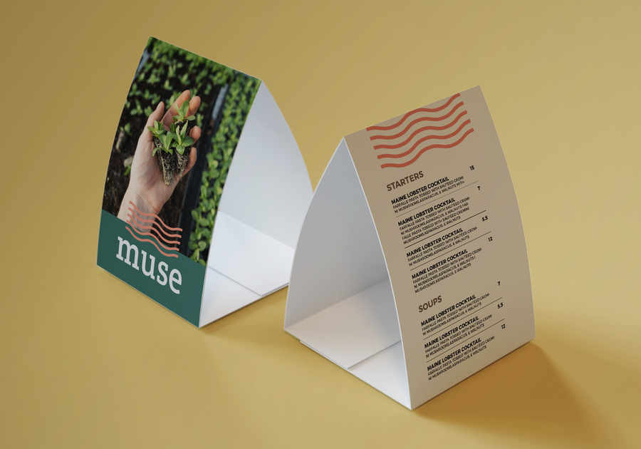 PLV de mesa de 285g papel blanco rígido