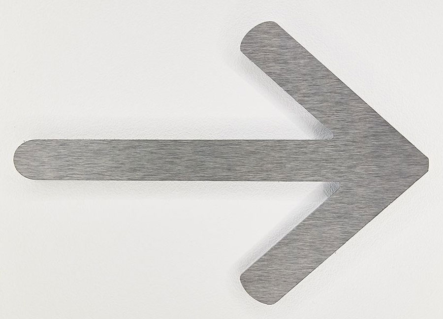 Letras y logo de aluminio dorado o plateado de 3 mm Silver Arrow