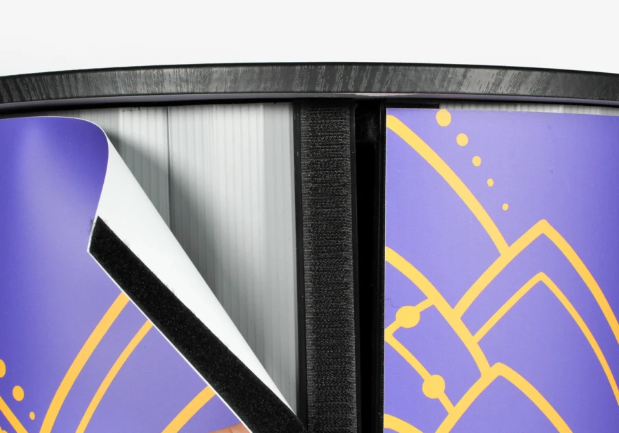 Comptoir rond PVC - support PVC 300 microns + lamination Mate 425gr:m2