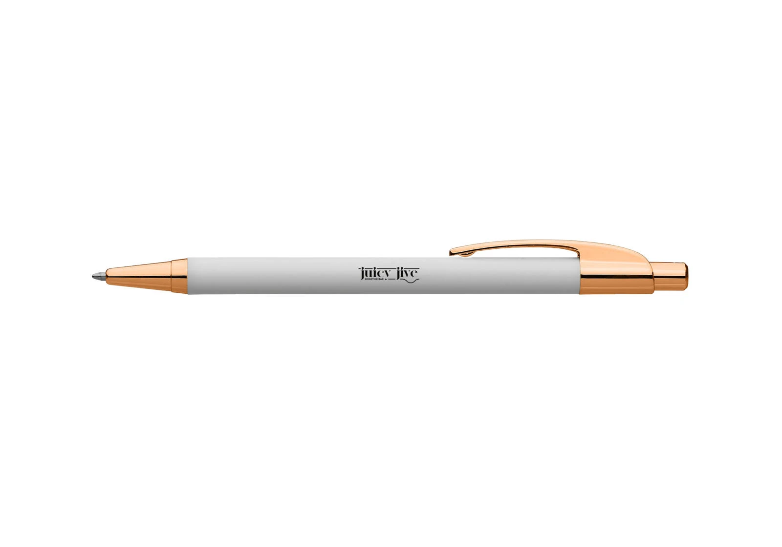 Stylo slim premium métallique Eli blanc rose