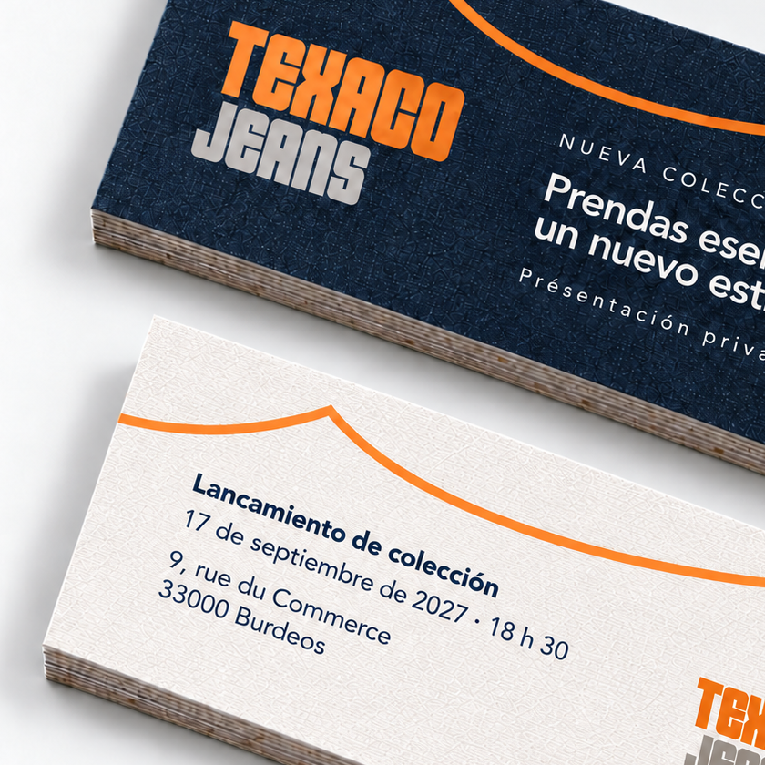 Tarjeta de invitación con papel Verjurado Diamante