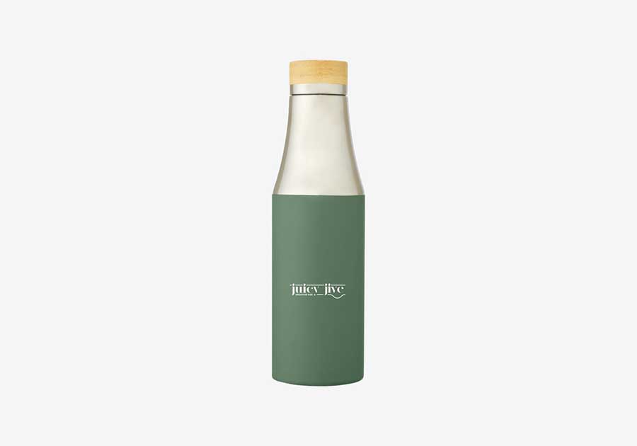 Bouteille isotherme avec bouchon bambou Hulan 54 cl vert-bruyère