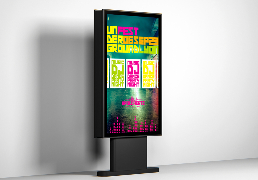 Cartel de parada de autobús urbano con caja de luz de 120 x 160 Apolohertz