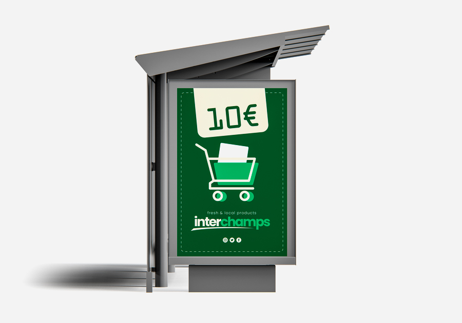Póster de parada de autobús urbano con caja de luz de 120 x 160 cm