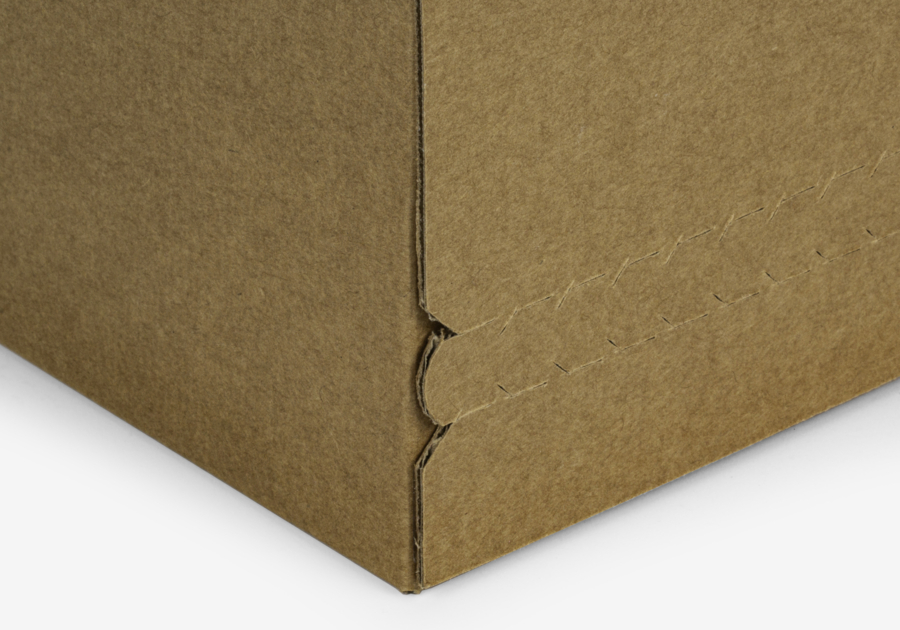 Caja de envío con fondo semiautomático cierre con doble cara y tira desprendible