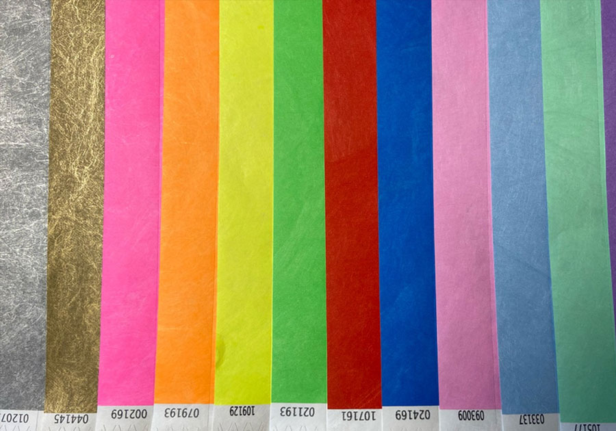 Bracelet de contrôle papier multiple couleur
