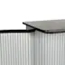 Comptoir d'accueil rectangle PVC - Jupe en alvéolaire PVC + plateau noir