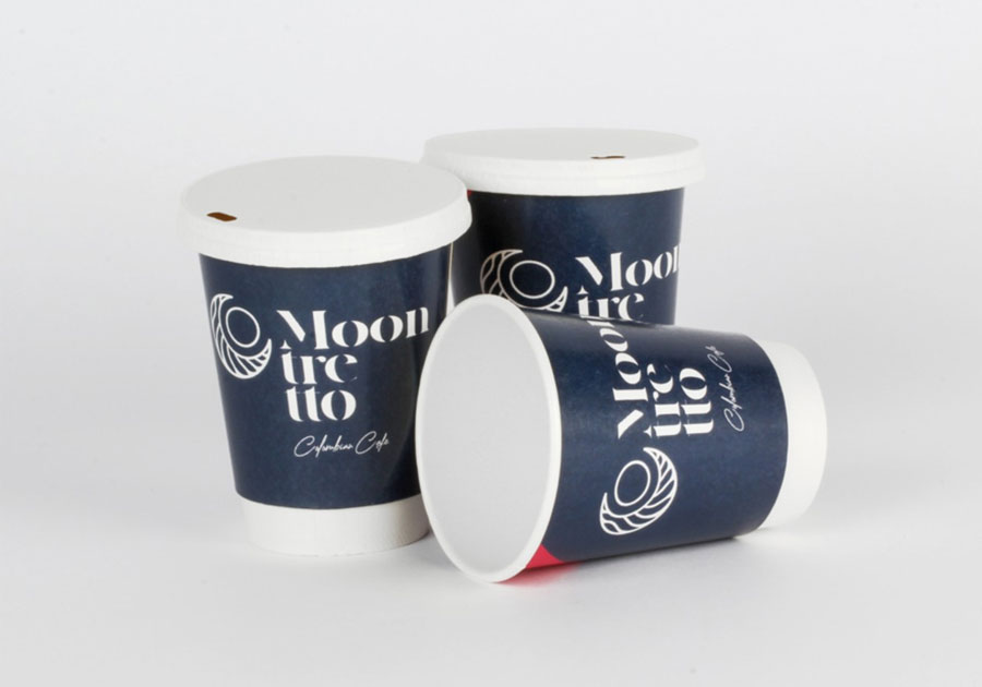 Gobelets en carton 30 cl Double paroi sans plastique avec couvercle biodégradable