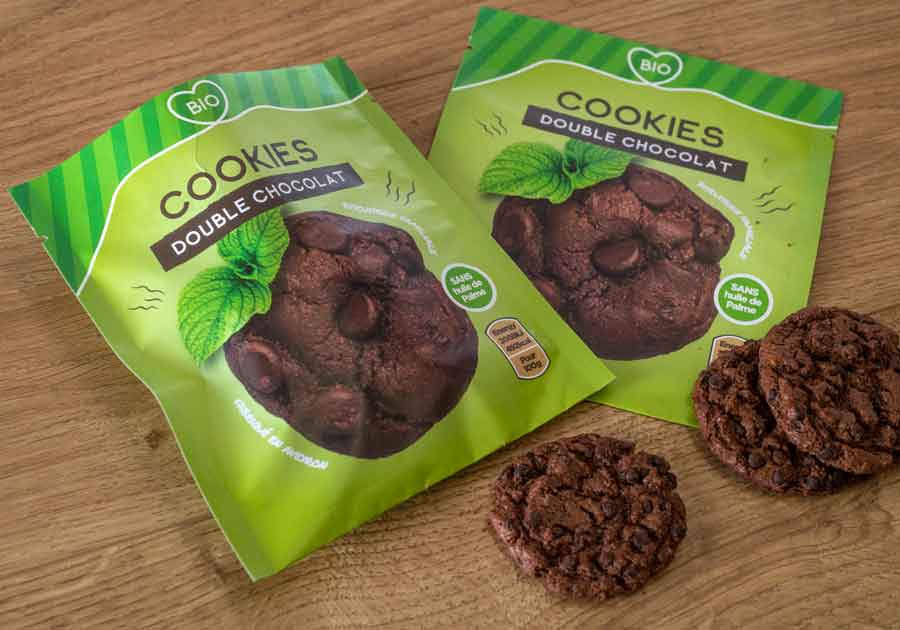 Bolsa de papel reciclable flexible doypack para galletas