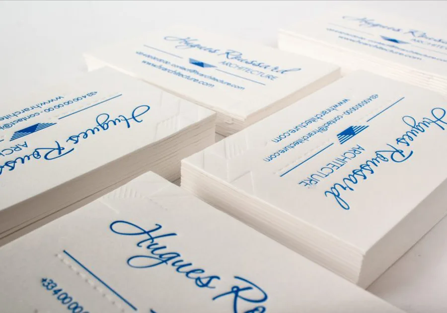 Carte Tarjeta postale finitions spéciales letter press