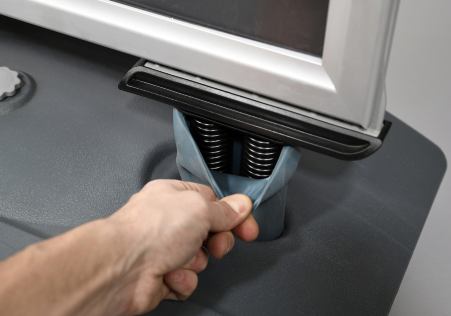 Stoppper peatones impermeable personalizado - Detalle del pie protegido