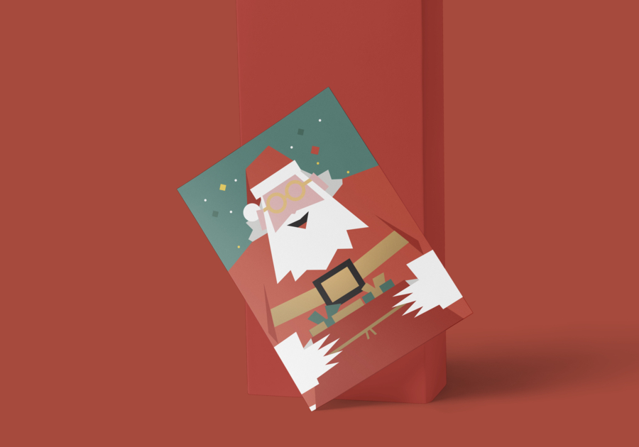 Folleto de dorado con barniz navideño en 3D