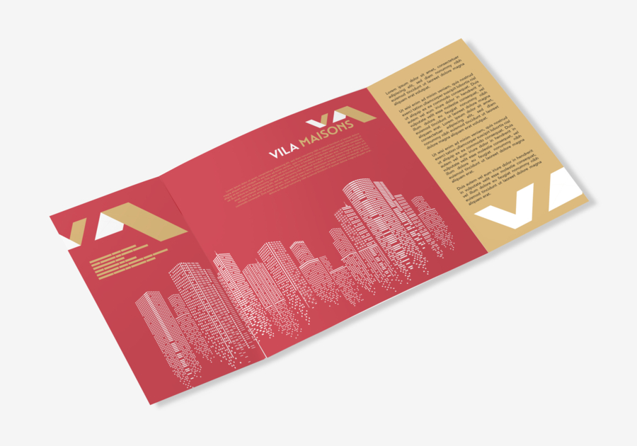 Folleto de papel clásico, 4 pliegues, 10 lados, libro plano, peso 170 g