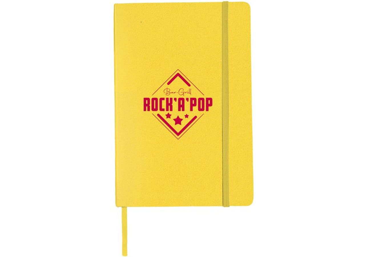 Libreta en espiral A6 tapa dura amarilla personalizada