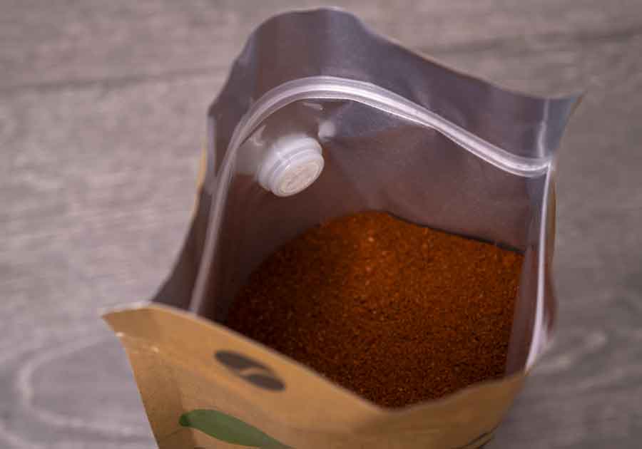 Doypack avec valve ouvert