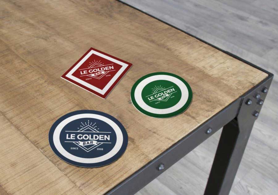 Posavasos cuadrado y redondo