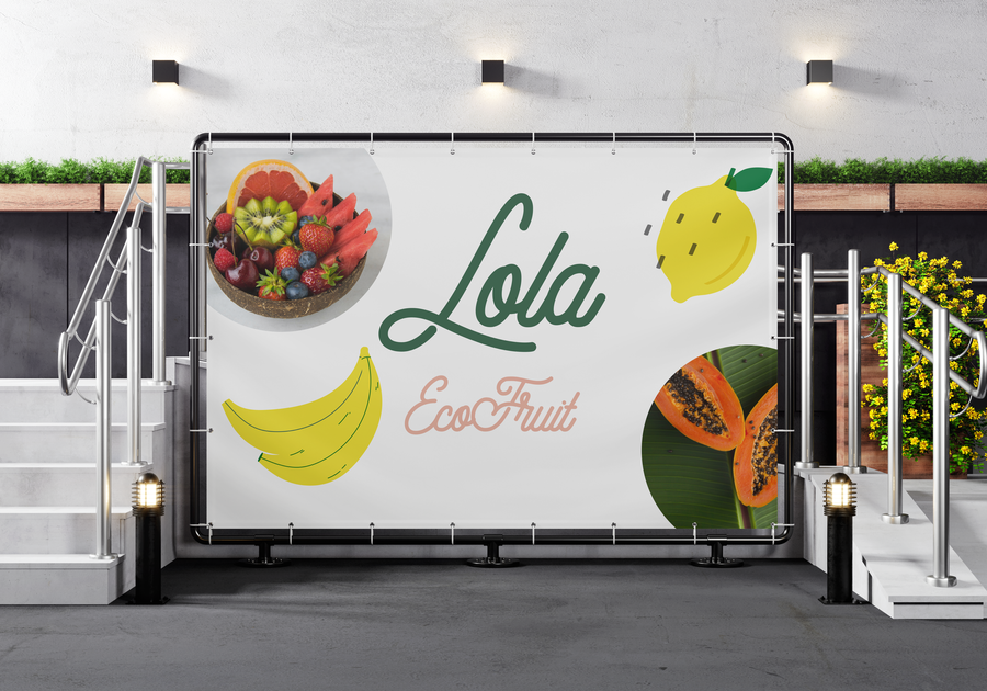 Lona publicitaria exterior de lola ecofruit