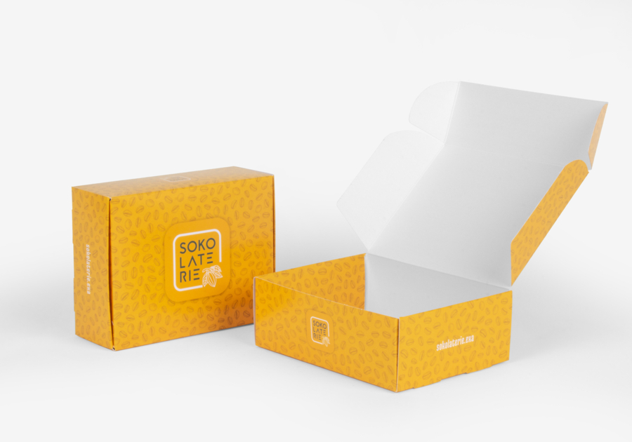 Caja de alimentos rectangular con solapa