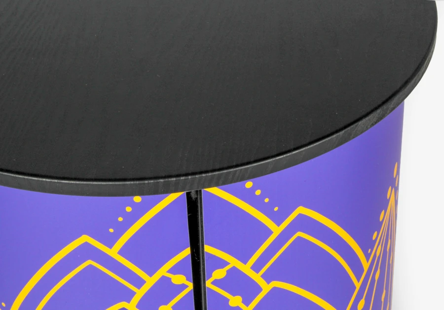 Comptoir rond PVC - Plateau noir