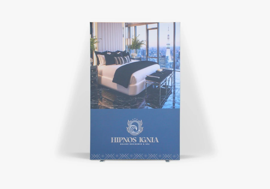 Estructura autoportante con tela tensada de cara