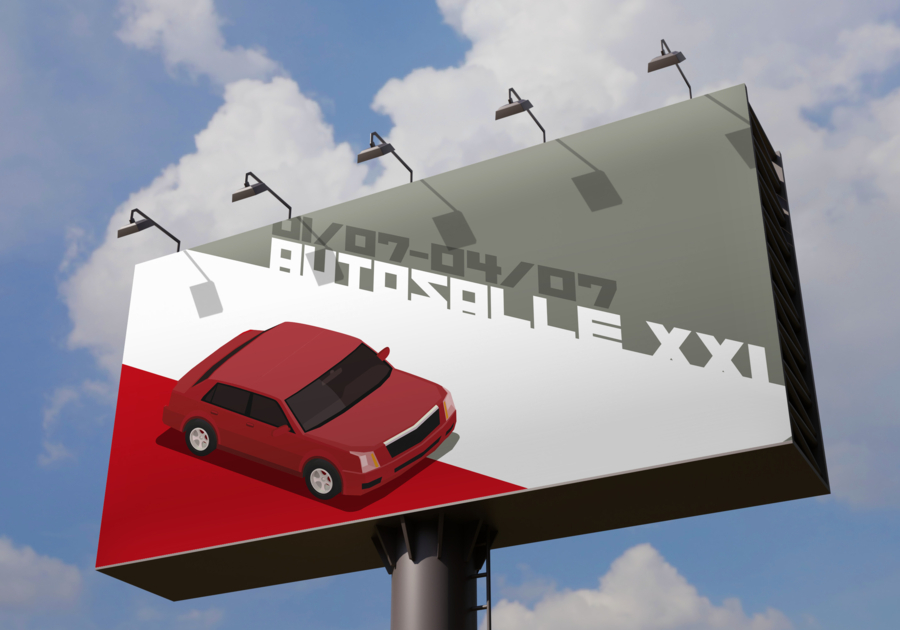 Póster exterior de 320 x 240 para sala de exposición de automóviles
