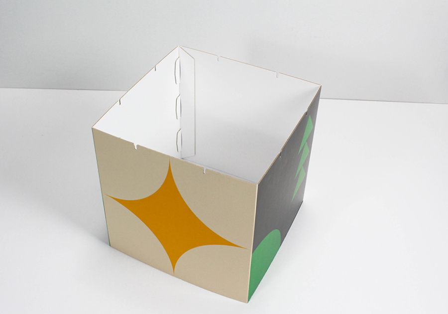 Totem carton empilables 4 faces vue intérieur