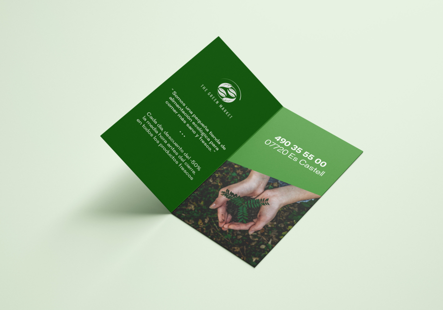 Tarjeta doble personalizada green market