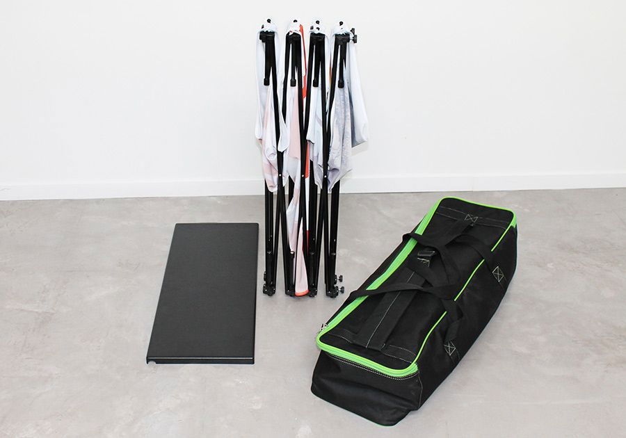 Soporte multiusos, recto, 3 visuales, conjunto de elementos