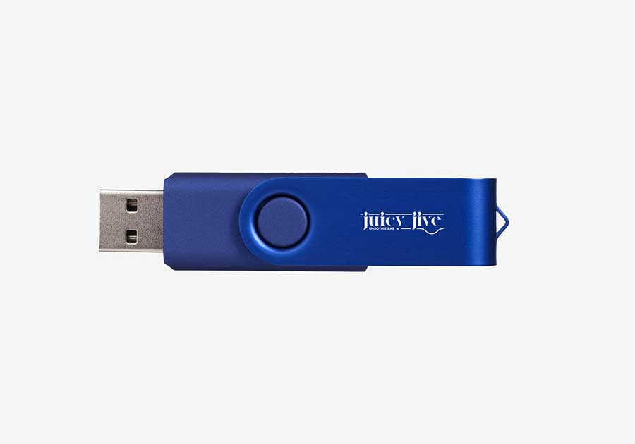 Clé USB pivotante 4 Go métallique marine