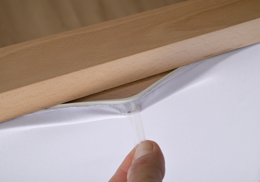 Comptoir bois - système de fixation par jonc silicone